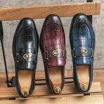 MEN'S BUSINESS FASHION STONE PATTERN LOAFERS 94752352S