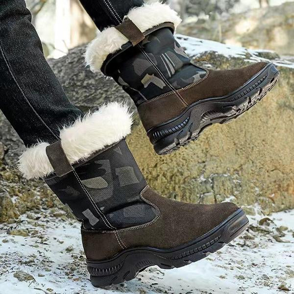 MEN'S WARM PLUSH SNOWPROOF THICK-SOLED SNOW BOOTS 54217781S