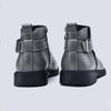 MEN'S SOLID COLOR BUCKLE ADJUSTABLE CASUAL LEATHER BOOTS 13699615YL