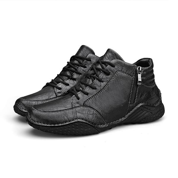 MEN'S CASUAL ZIP LACE UP THICK SOLE SNEAKERS 80565624S