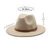 ELEGANT BELT BUCKLE FLAT BRIM WIDE BRIM JAZZ HAT 22503508S