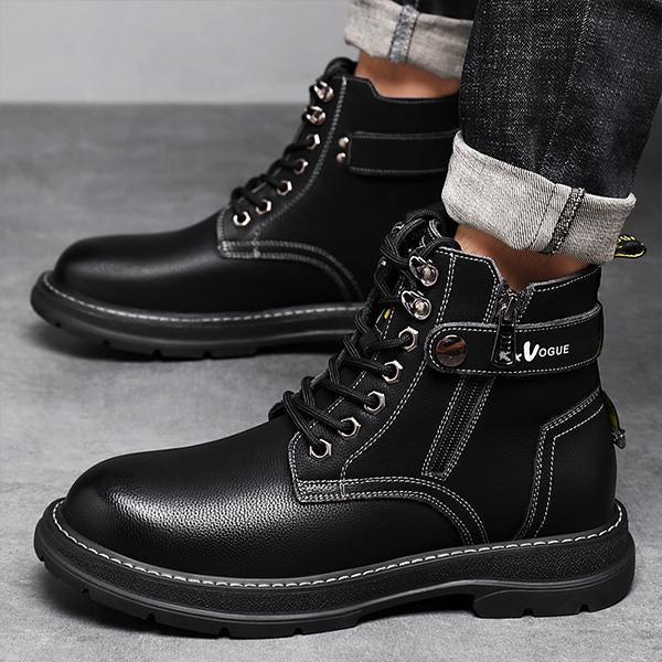 MEN'S CASUAL SIDE ZIPPER WORK STYLE LACE UP BOOTS 53080754S