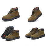 MEN'S CASUAL LACE-UP NON-SLIP WEAR-RESISTANT WORK BOOTS 86853496S