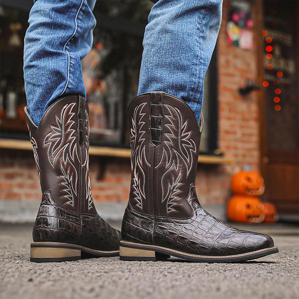 MEN'S VINTAGE STONE EMBROIDERED COWBOY BOOTS 51924600S