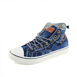 MEN'S CASUAL WASHED DENIM HIGH-TOP CANVAS SHOES 72208681S