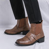 MEN'S BUSINESS CARVED SQUARE TOE WESTERN BOOTS 15993867S