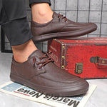 MEN'S CASUAL LACE UP LEATHER DRIVING SHOES 79987373S