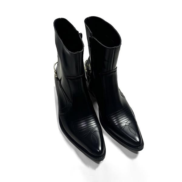 MEN'S STYLISH POINTED TOE SIDE ZIPPER WESTERN CHELSEA BOOTS 06458352S