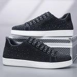 MEN'S STYLISH RHINESTONE LACE-UP CASUAL SHOES 27605133S