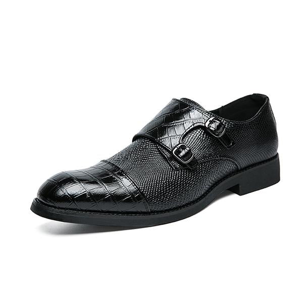 MEN'S DOUBLE BUTTON WEDDING CELEBRATION LEATHER SHOES 50687021YL