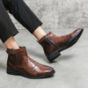 MEN'S FASHION CROCODILE PATTERN BUSINESS CHELSEA BOOTS 06439005S