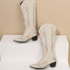 MEN'S POINTED EMBROIDERY THICK HEEL RETRO WESTERN BOOTS 96350662YL