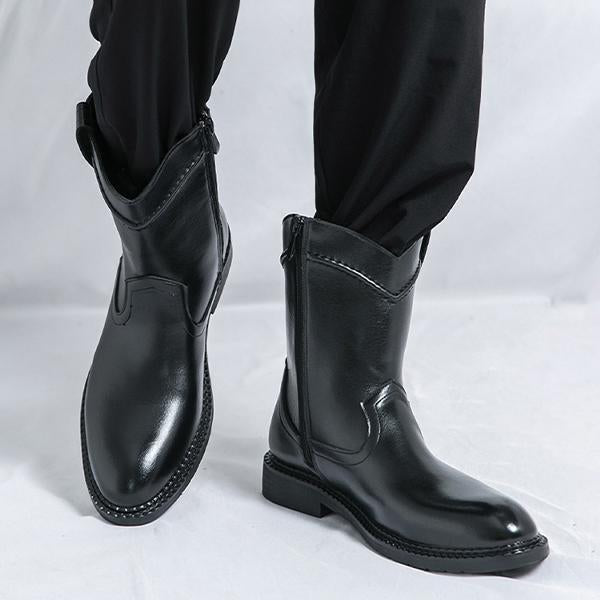 MEN'S SIDE ZIPPER CASUAL LEATHER BOOTS 81654890YL