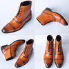 MEN'S FASHION SIDE ZIPPER BROGUE VINTAGE ANKLE BOOTS 16752214S