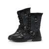 MEN'S STYLISH BELT BUCKLE CASUAL LACE-UP BOOTS 39993332S