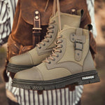 MEN'S CASUAL BELT BUCKLE HIGH TOP LACE-UP BOOTS 37844371S