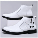 MEN'S RETRO PERSONALIZED ZIPPER BUCKLE DESIGN SHORT BOOTS 65806167YL