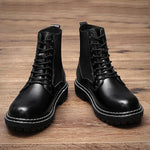 MEN'S RETRO ELASTIC LACE UP BOOTS 31605955YL