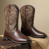 MEN'S SOLID COLOR EMBROIDERED COWBOY BOOTS 23229455YL