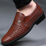 MEN'S RETRO CASUAL LEATHER SHOES LOAFERS 35190424YL