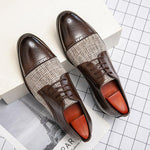 MEN'S CASUAL FASHION STITCHED BROGUE LEATHER SHOES 39700643S