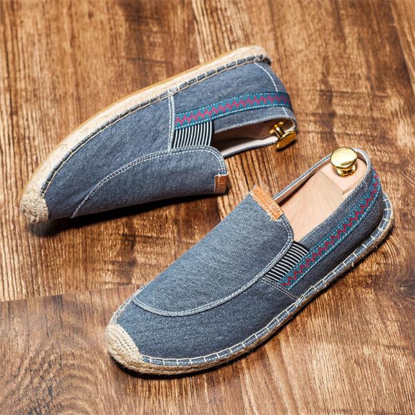 MEN'S VINTAGE HAND-SEWN CANVAS ESPADRILLES 10722543S