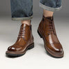 MEN'S RETRO BROGUE ENGRAVED LACE UP BOOTS 75060948S