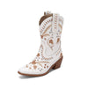 MEN'S POINTED RETRO EMBROIDERED BOOTS 14016538YL