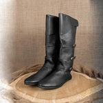 MEN'S RETRO MEDIEVAL FLAT BUCKLE BOOTS 82089783S