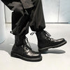 MEN'S WARM LINED FAUX FUR BLACK CASUAL LACE UP BOOTS 76991650YL