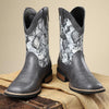 MEN'S RETRO SNAKE PRINT MID-CALF WESTERN BOOTS 84488280S