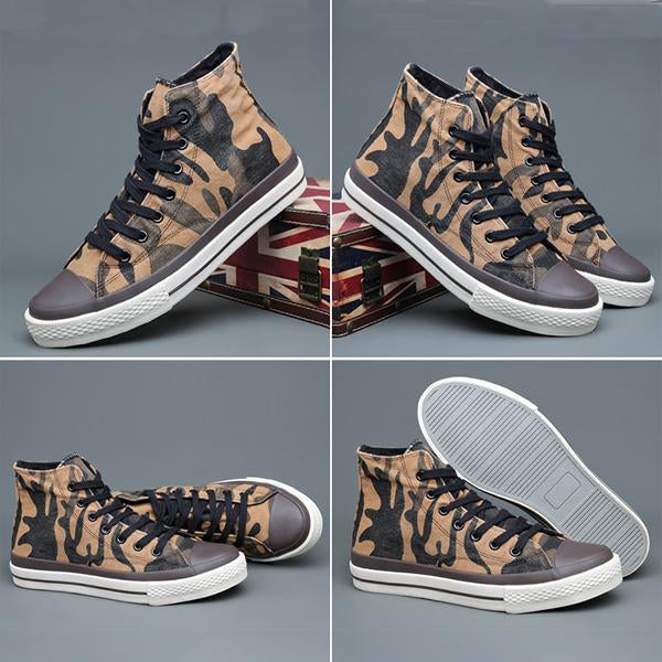 MEN'S CASUAL CAMOUFLAGE HIGH-TOP CANVAS SHOES 51837018S