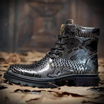 MEN'S CREATIVE SERPENTINE LACE UP BOOTS 58251103YL