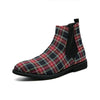 MEN'S RETRO BUSINESS CHECKERED CHELSEA BOOTS 57453227S