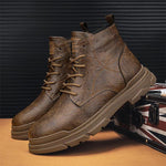 MEN'S HIGH TOP RETRO MOTORCYCLE LEATHER BOOTS 44723860YL