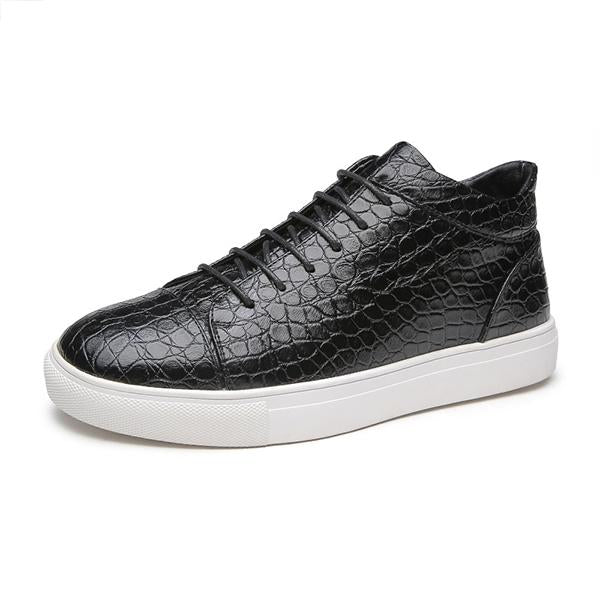 MEN'S CROCODILE PATTERN BUSINESS HIGH-TOP SNEAKERS 06290933S