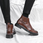 MEN’S BUSINESS CASUAL BROGUE ANKLE BOOTS 93281558S