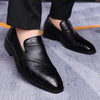 MEN'S STYLISH TEXTURED LEATHER SLIP-ON DRESS SHOES 15279050S