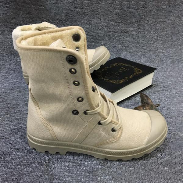 MEN'S CASUAL HIGH TOP PLUSH CANVAS COTTON BOOTS 32375295S