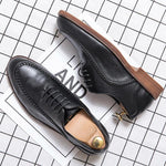 MEN'S RETRO LACE UP FORMAL LEATHER WEDDING SHOES 51580637YL