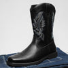 MEN'S SQUARE TOE SIDE ZIPPER RETRO WESTERN EMBROIDERY BOOTS 90513558YL