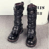 MEN'S ROUND TOE MOTORCYCLE METAL STYLE TIED BOOTS 56763646YL