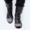 MEN'S RETRO BELT BUCKLE DECORATED LACE UP BOOTS 92575709S