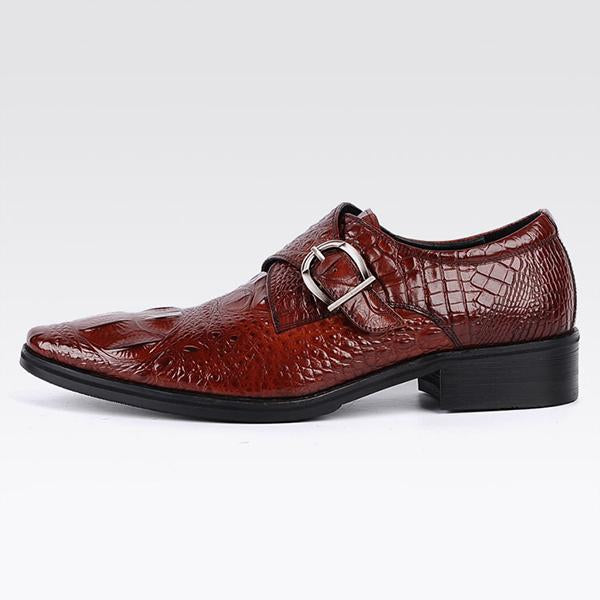 MEN'S CROCODILE PATTERN BUCKLE DRESS SHOES 34560961S