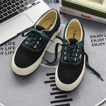 MEN'S LOW-TOP LACE-UP CONTRAST CANVAS SHOES 45148744S