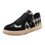 MEN'S FASHIONABLE DIAMOND PLAID CASUAL SNEAKERS 41434303S