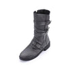 MEN'S CASUAL FLAT SIDE ZIPPER BELT BUCKLE MID-CALF BOOTS 51765090S