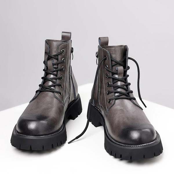 MEN'S FASHION SIDE ZIPPER HIGH TOP LACE UP BOOTS 05593128S