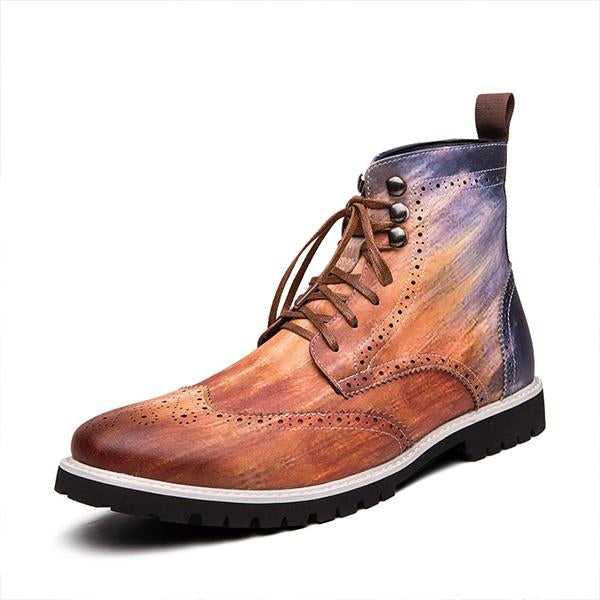 MEN'S VINTAGE ENGRAVED LACE-UP CHUKKA BOOTS 88019061S