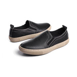 MEN'S LEATHER SHALLOW SLIP-ON LIGHTWEIGHT CASUAL SHOES 77756971S